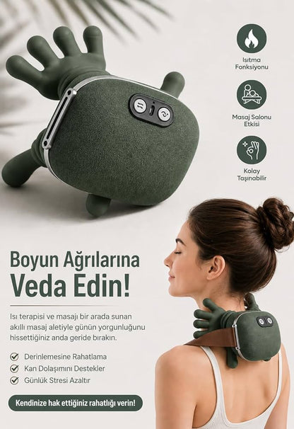 Akıllı Isıtmalı Masaj Aleti – Boyun, Omuz ve Sırt İçin Kablosuz Rahatlama Teknolojisi
