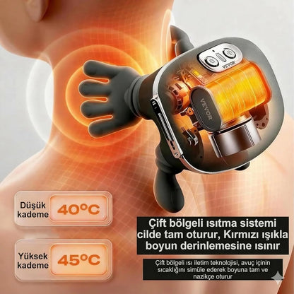 Akıllı Isıtmalı Masaj Aleti – Boyun, Omuz ve Sırt İçin Kablosuz Rahatlama Teknolojisi