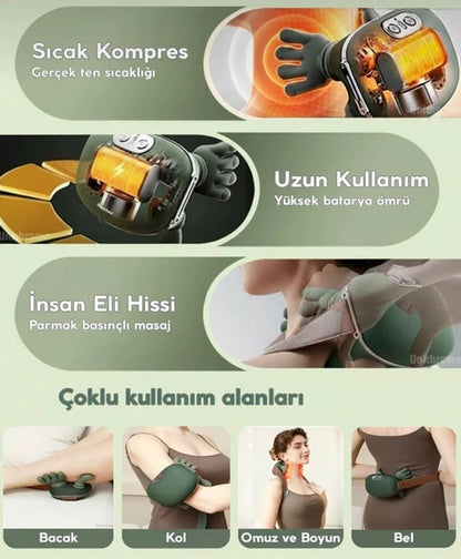 Akıllı Isıtmalı Masaj Aleti – Boyun, Omuz ve Sırt İçin Kablosuz Rahatlama Teknolojisi