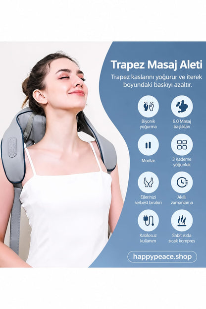 Şarjlı Isıtmalı Masaj Aleti – İnsan Eli Yoğurma Hissi Sunan Akıllı Masaj Cihazı